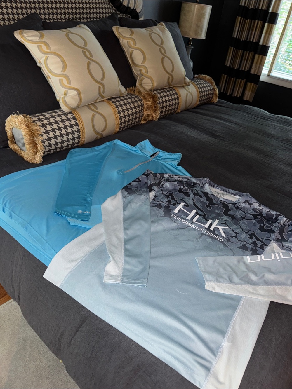 Two Men's Long Sleeved Performance Fishing Shirts